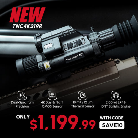 TNC4K219R - ThermNight 4K Thermal & Night Vision Multispectral Scope with Laser Rangefinder and Ballistic Calculator