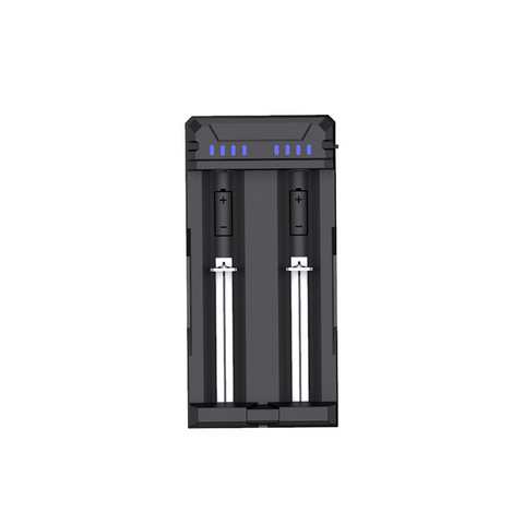 Dual-Slot Smart Battery Charger Compatible with 18650 and 21700 Batteries
