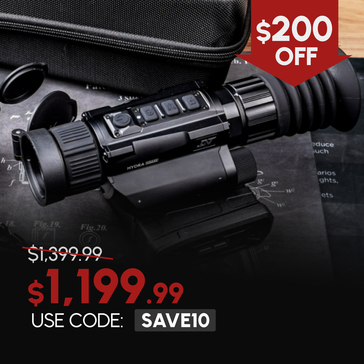 HS335 - Hydra 384x288 35mm Multi-Function Thermal Scope - Standalone Scope, Clip-On, Handheld Monocular