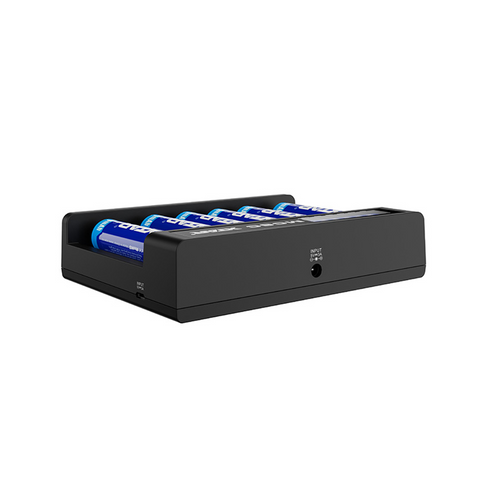 6-Slot Smart Battery Charger Compatible with 18650 and 21700 Batteries