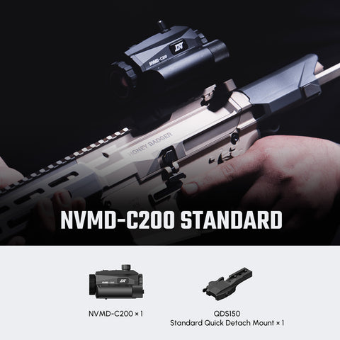 NVMD-C200 Night Vision Multi-Purpose Device - Red Dot Magnifier, Standalone Scope, Clip-On, Action Camera